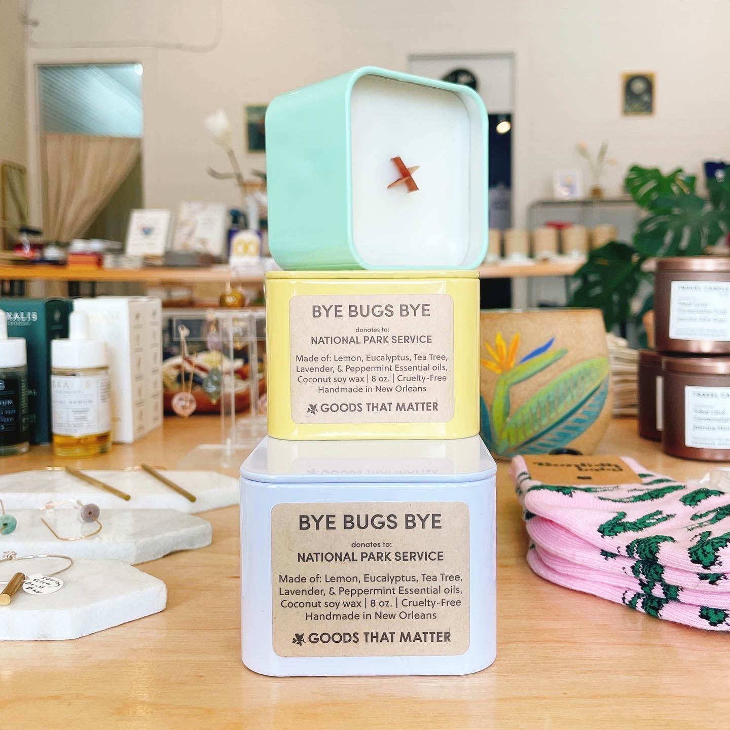 Bye Bugs Bye - Citronella (ish) Outdoor Candle, Gives to National Park Service