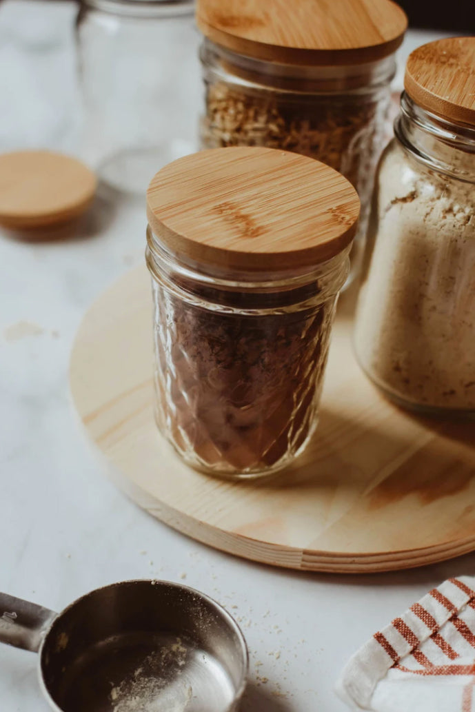 Bamboo Jar Lid - Dry Storage using your old jars