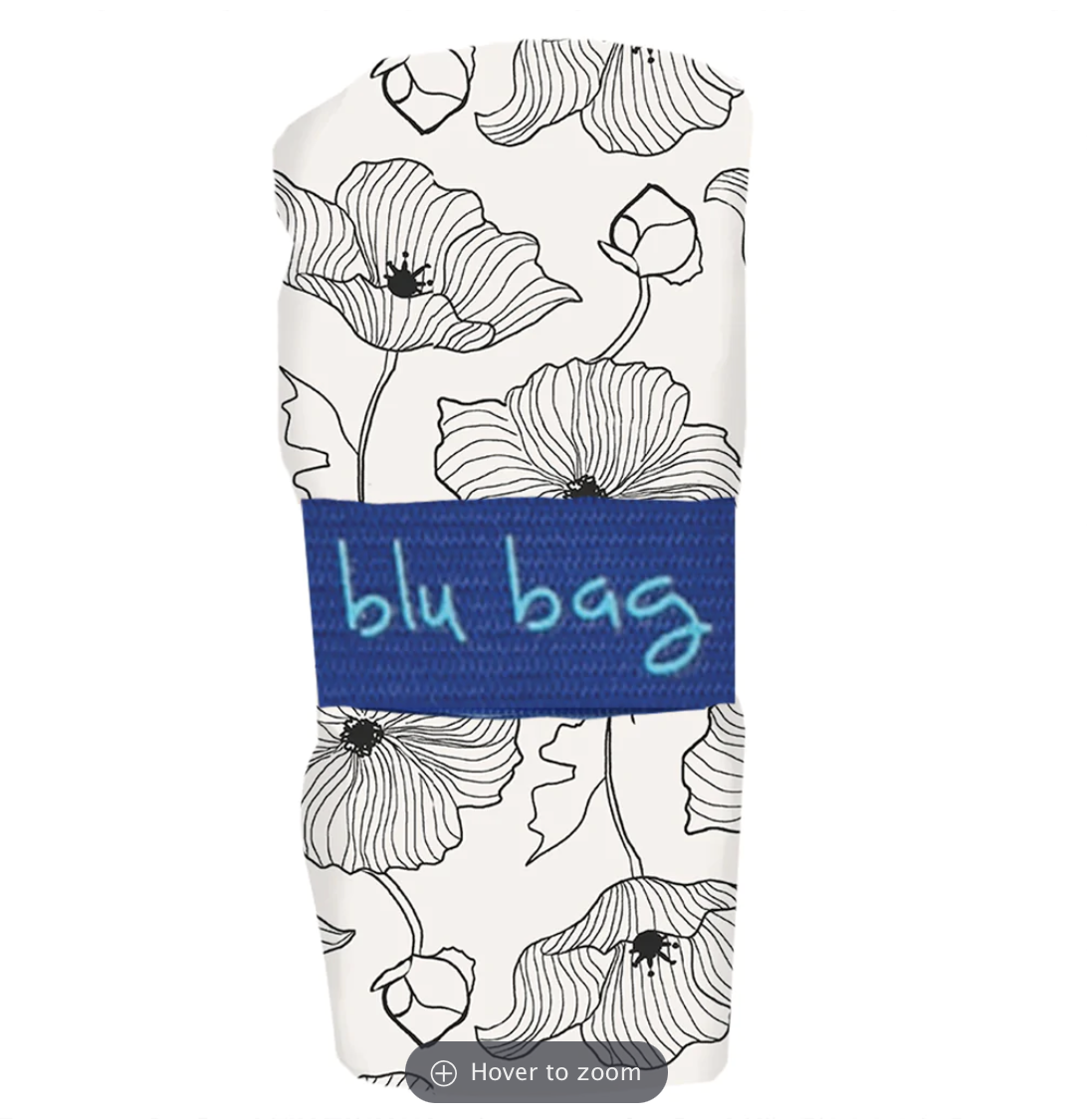 Reusable Shopping Bag - 19x24" Pocket Tote, Poppy Design