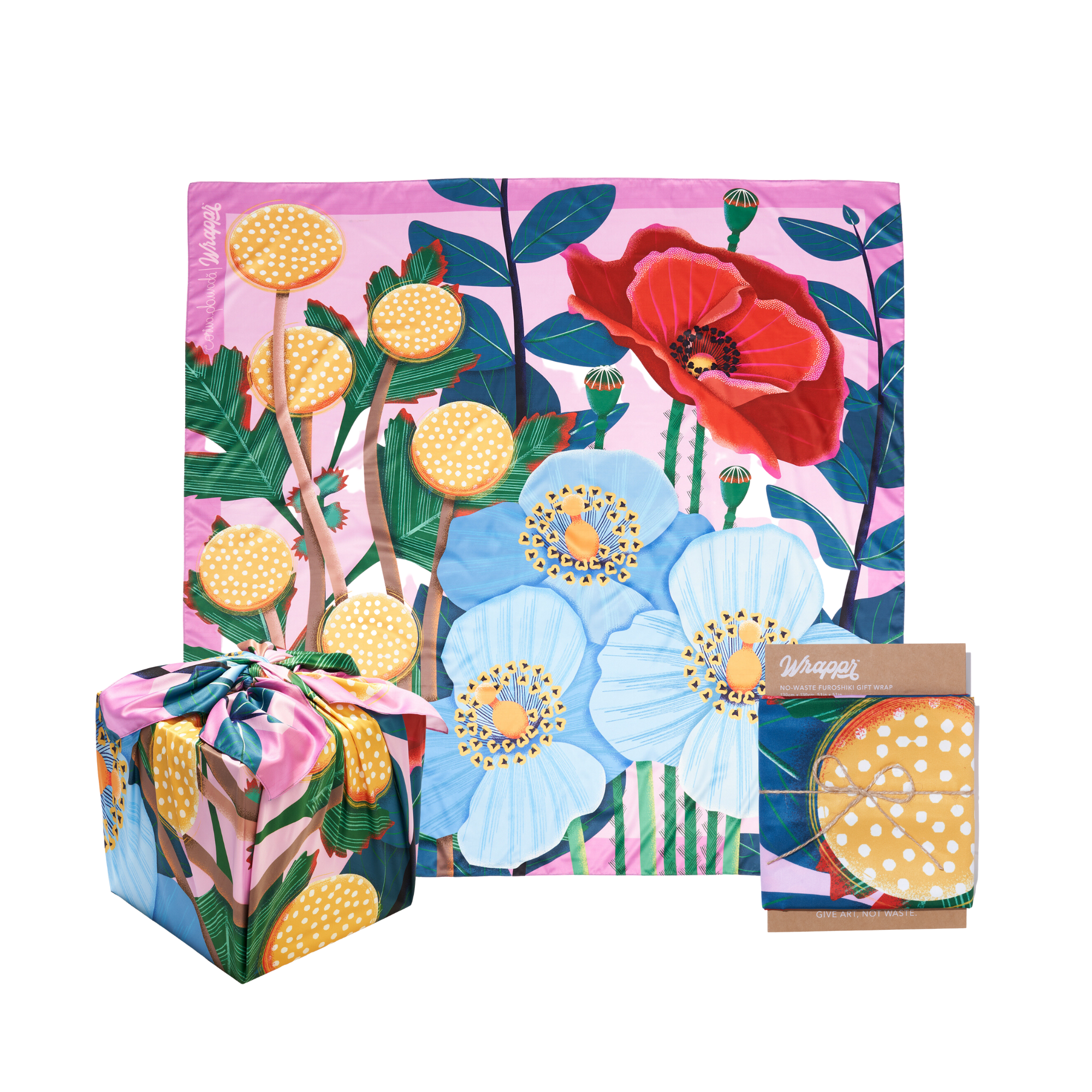 Sunday Morning | 50" Recycled Polyester Furoshiki Gift Wrap / Extra Large