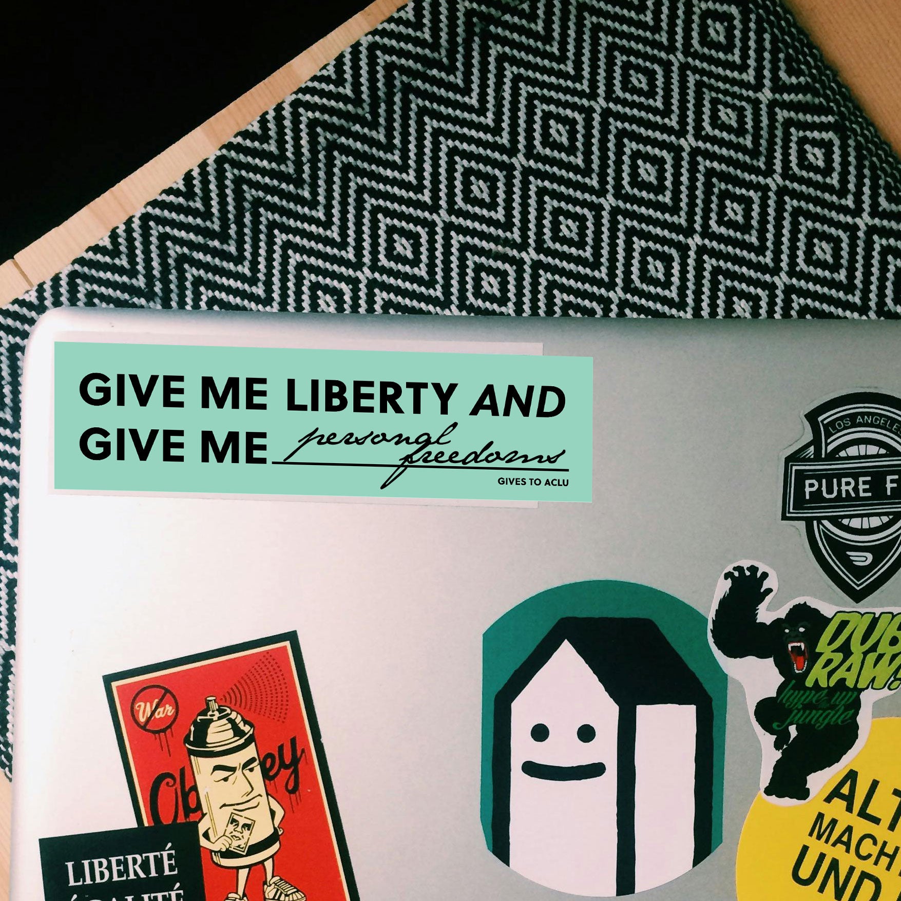 Give Me Liberty AND Give Me Blank Sticker, Gives to ACLU – Goods that ...