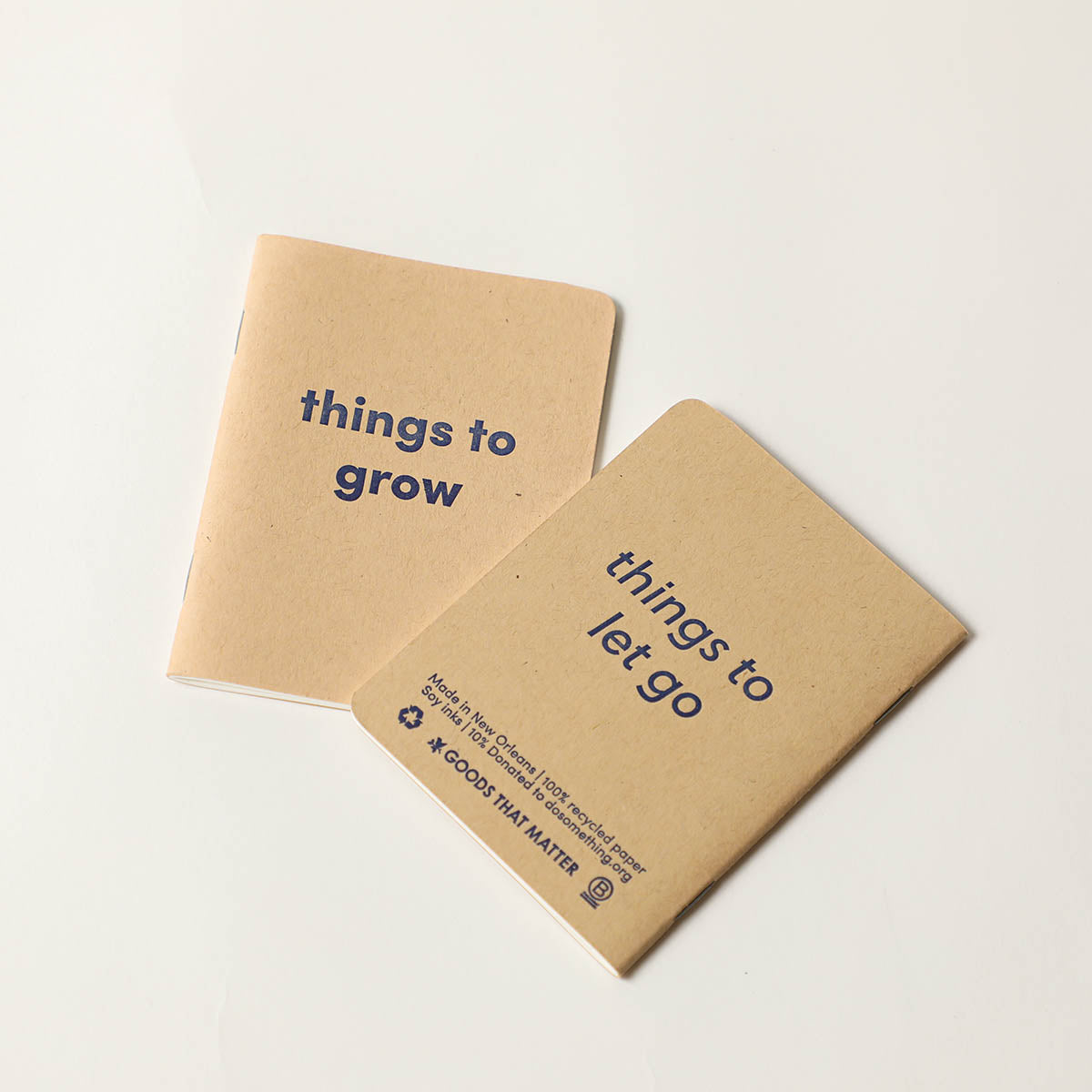 things to grow/things to let go, mini pocket 3.5" x 5" Letterpress, Blank Notebooks