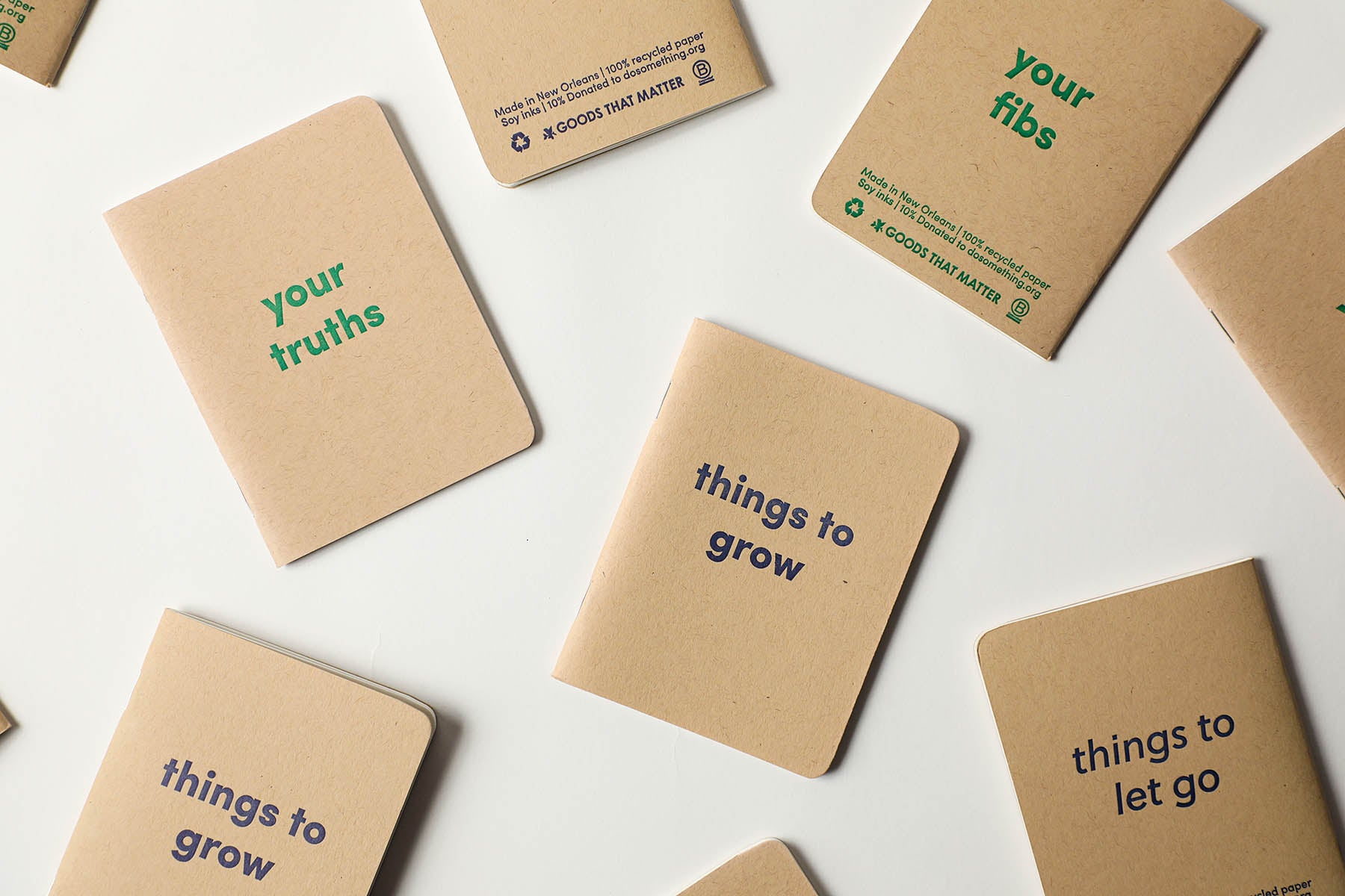 things to grow/things to let go, mini pocket 3.5" x 5" Letterpress, Blank Notebooks