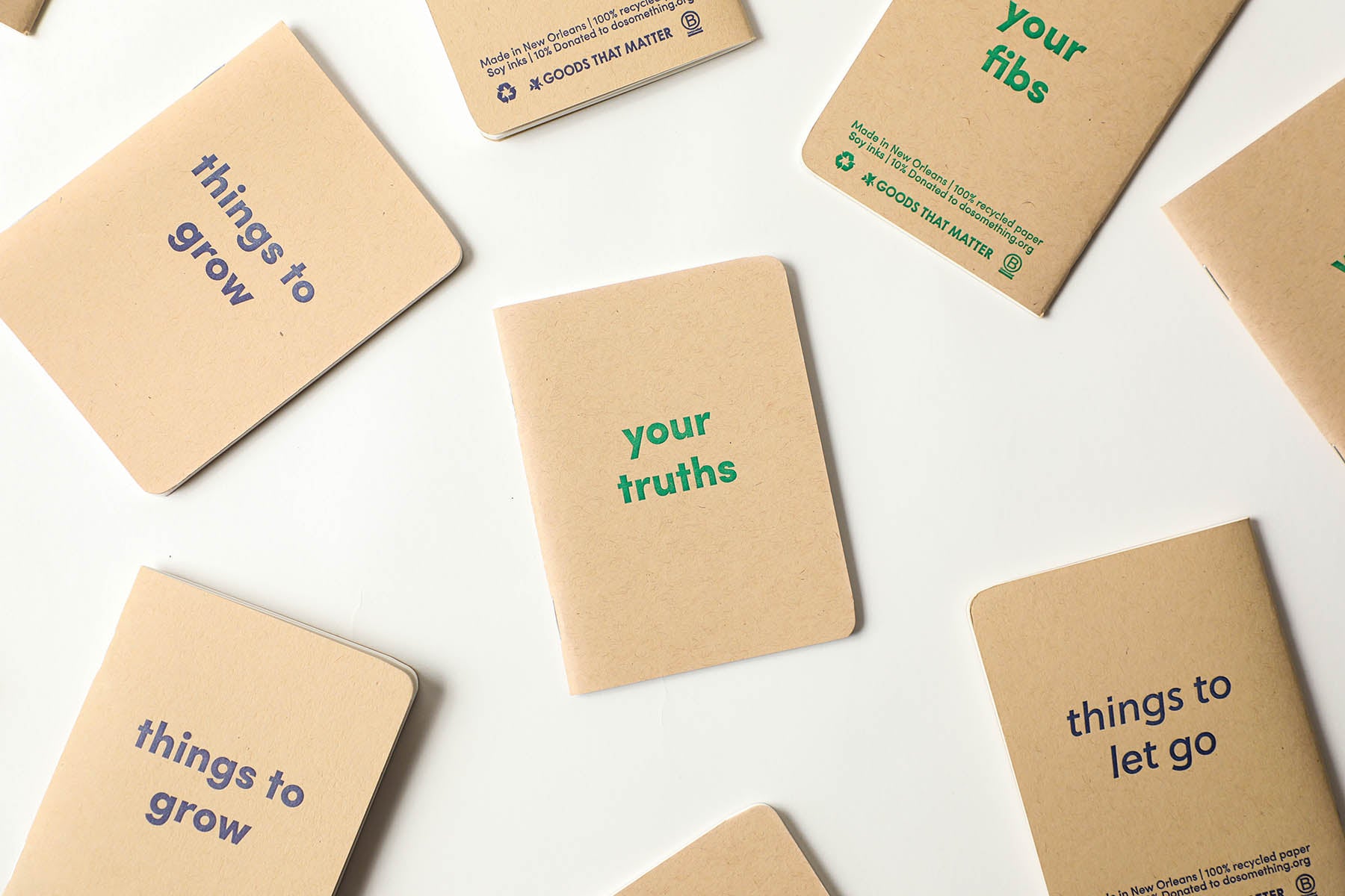 your truths/your fibs, mini pocket 3.5" x 5" Letterpress, Blank Notebooks