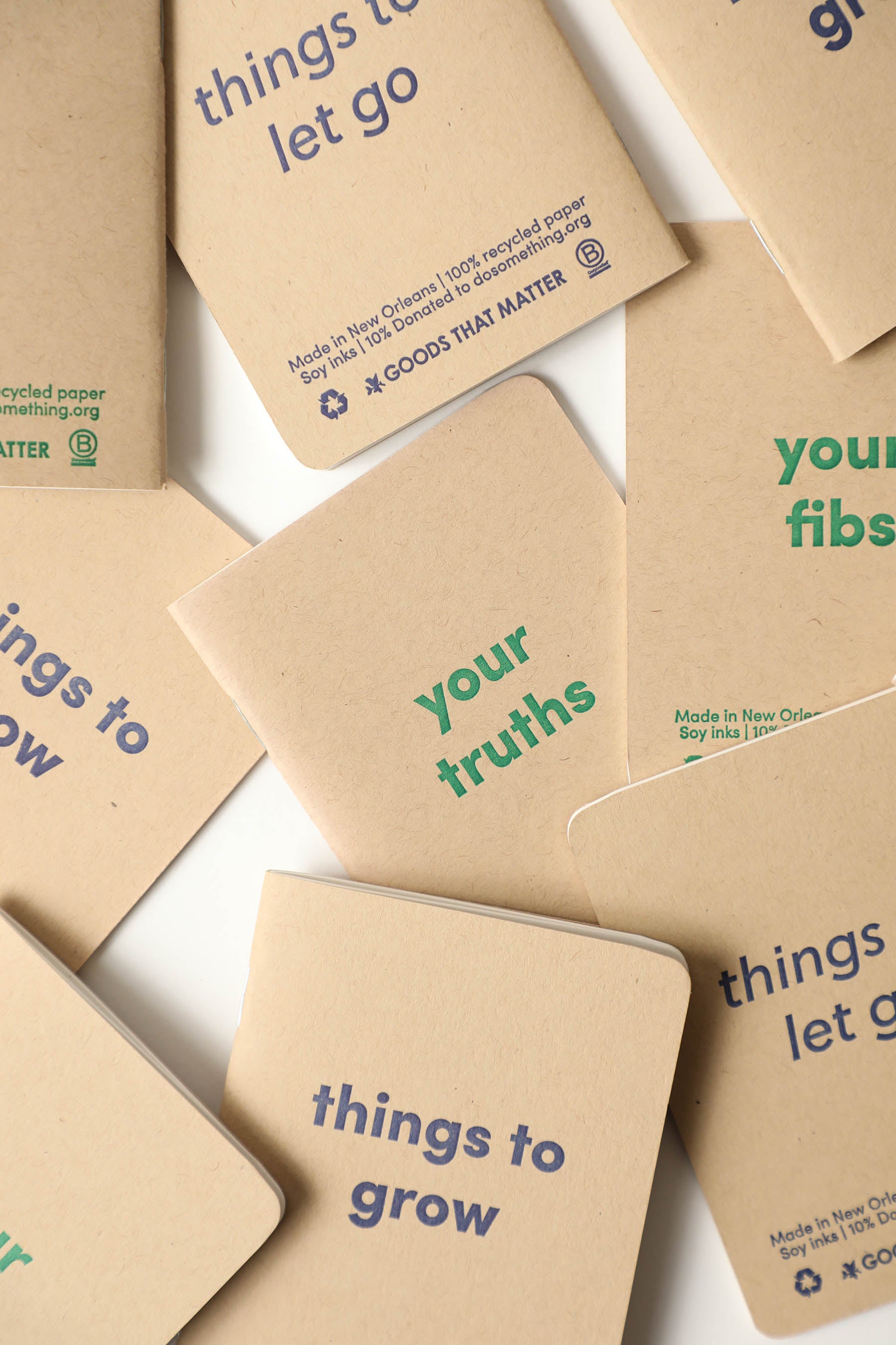 your truths/your fibs, mini pocket 3.5" x 5" Letterpress, Blank Notebooks