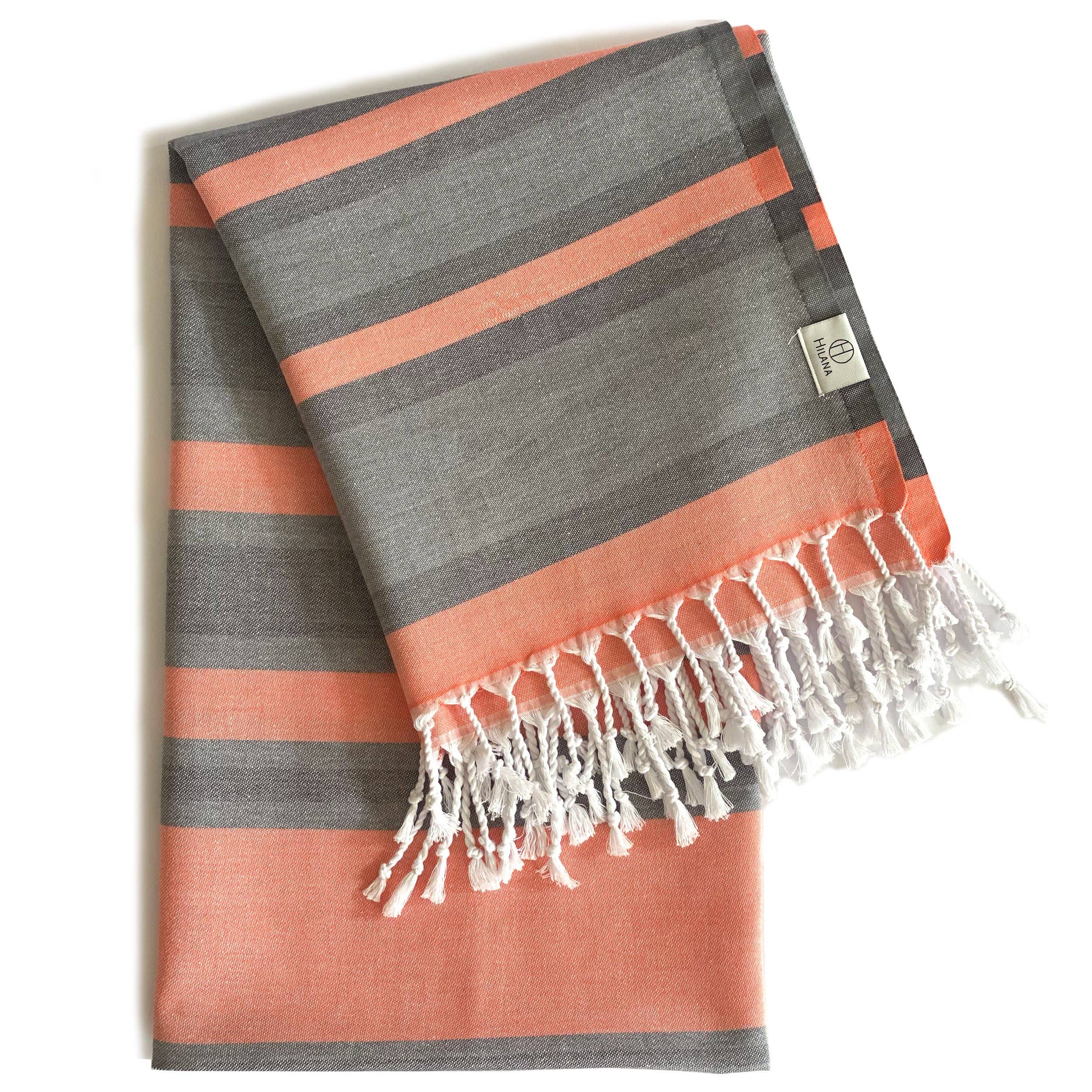 Samara Gray & Orange Turkish Towel
