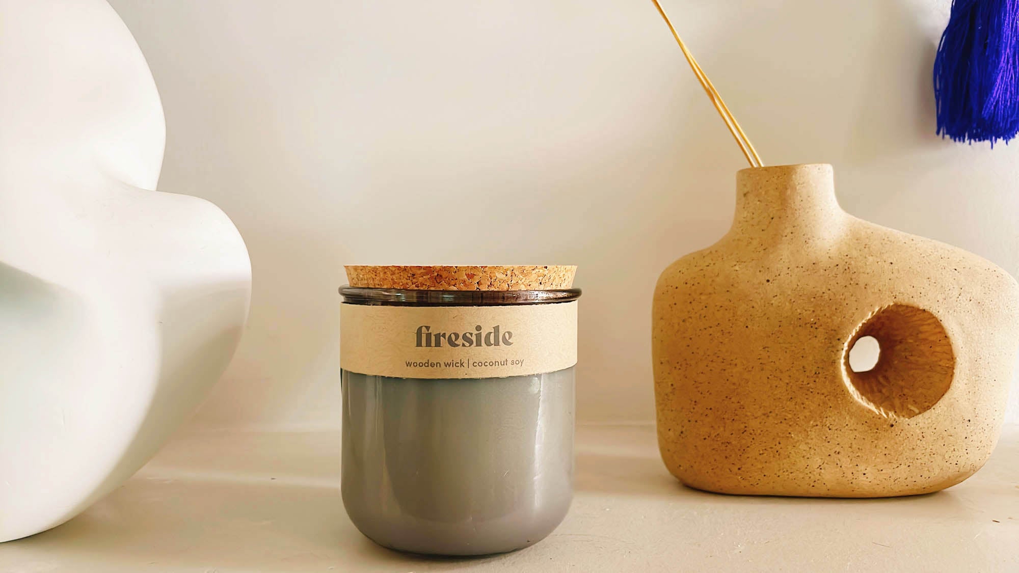 Fireside, Gives to No Kid Hungry - Cork Top & Grey Recycled Glass Jar