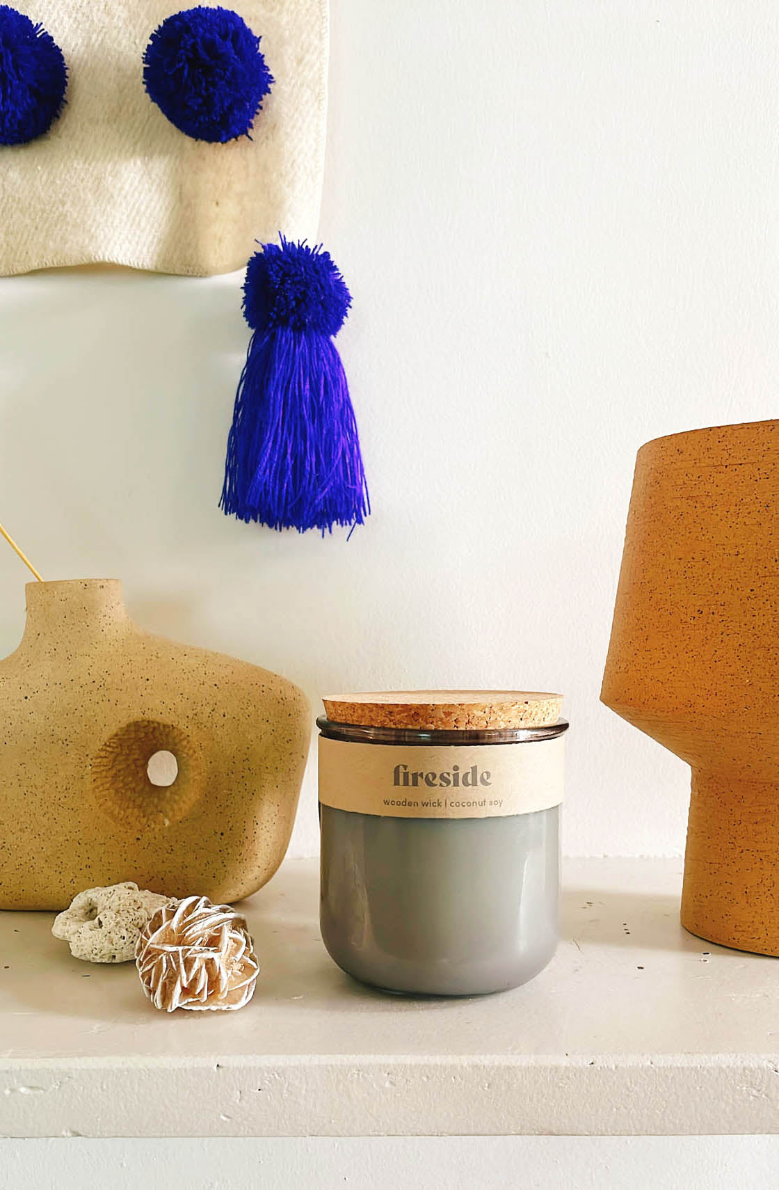Fireside, Gives to No Kid Hungry - Cork Top & Grey Recycled Glass Jar