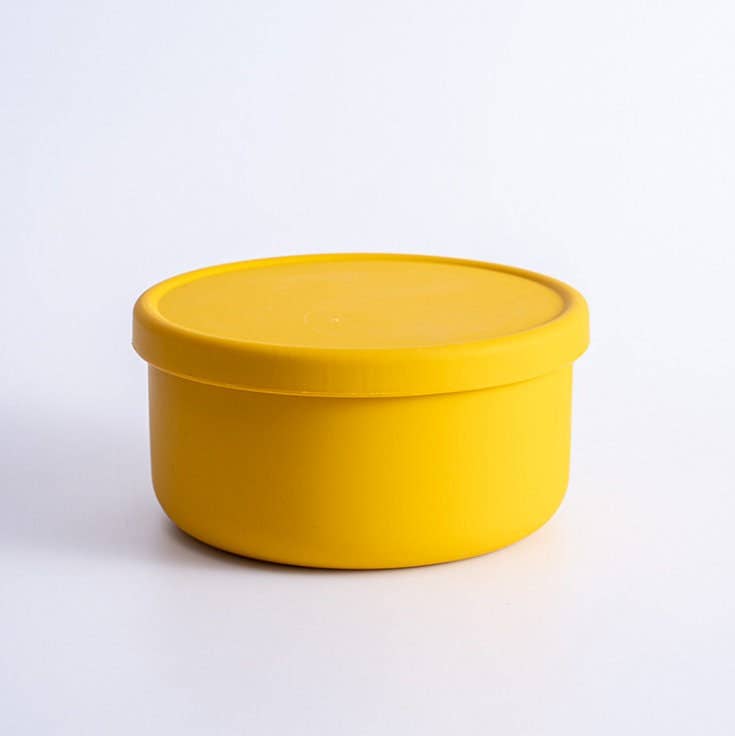 Silicone Food Storage Container Bowl with Lid, Large - Yellow