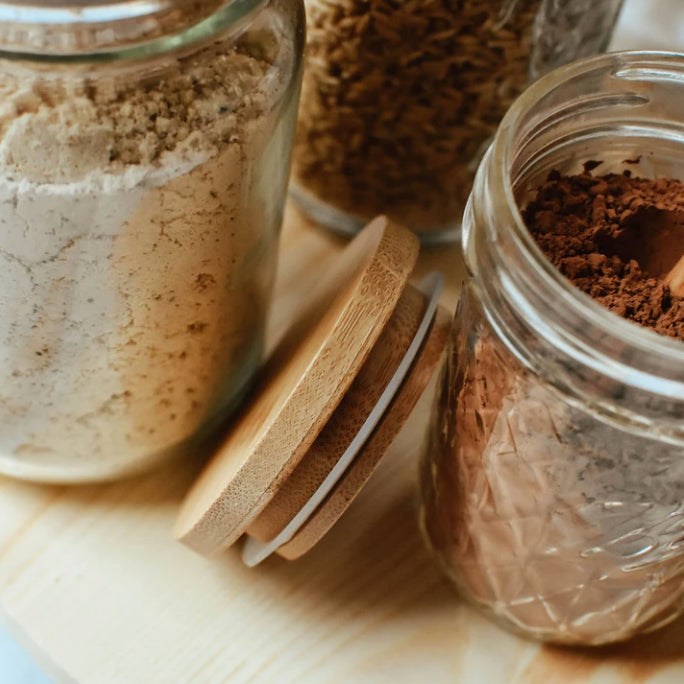 Bamboo Jar Lid - Dry Storage using your old jars