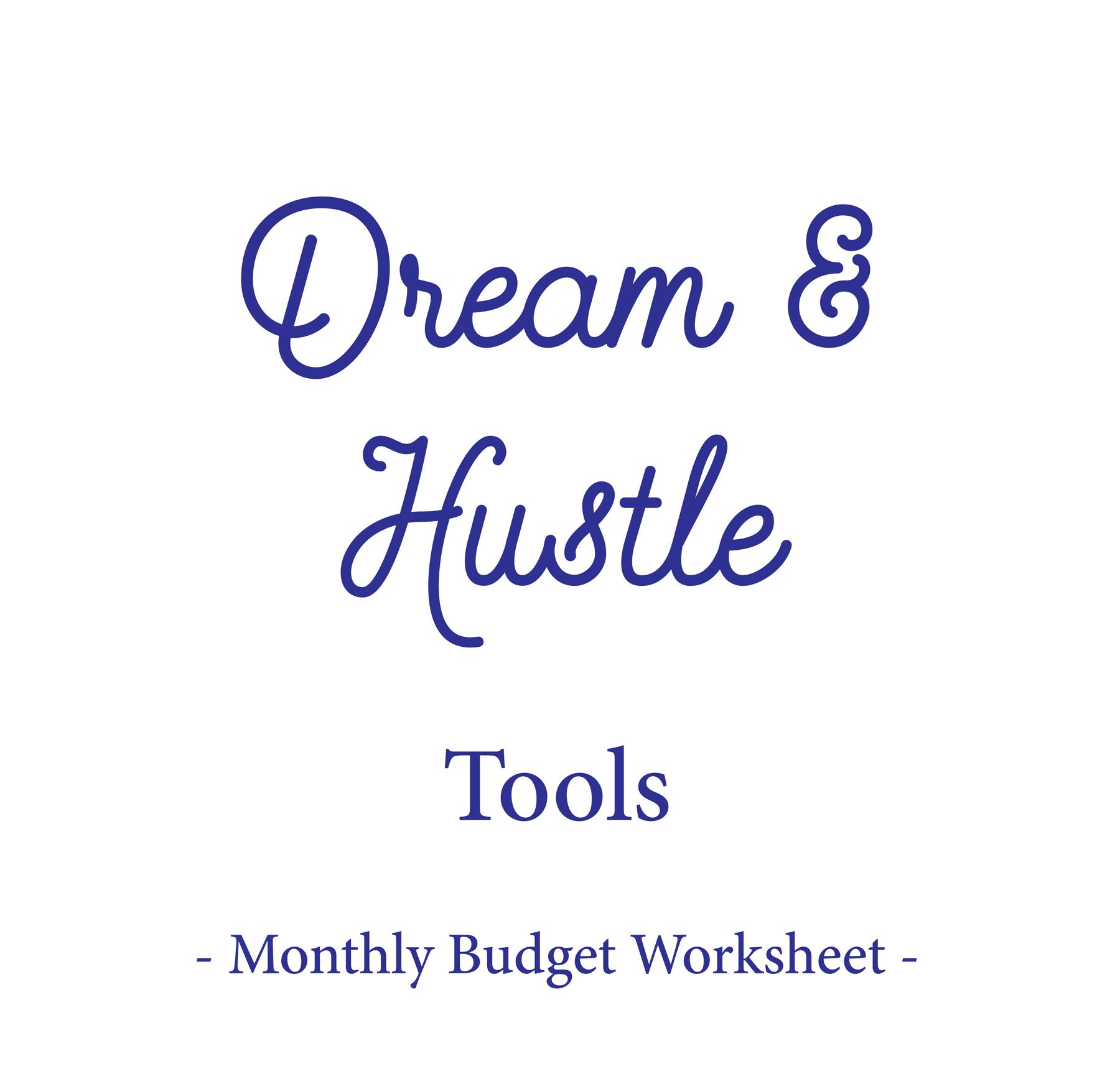 Monthly Budget Worksheet