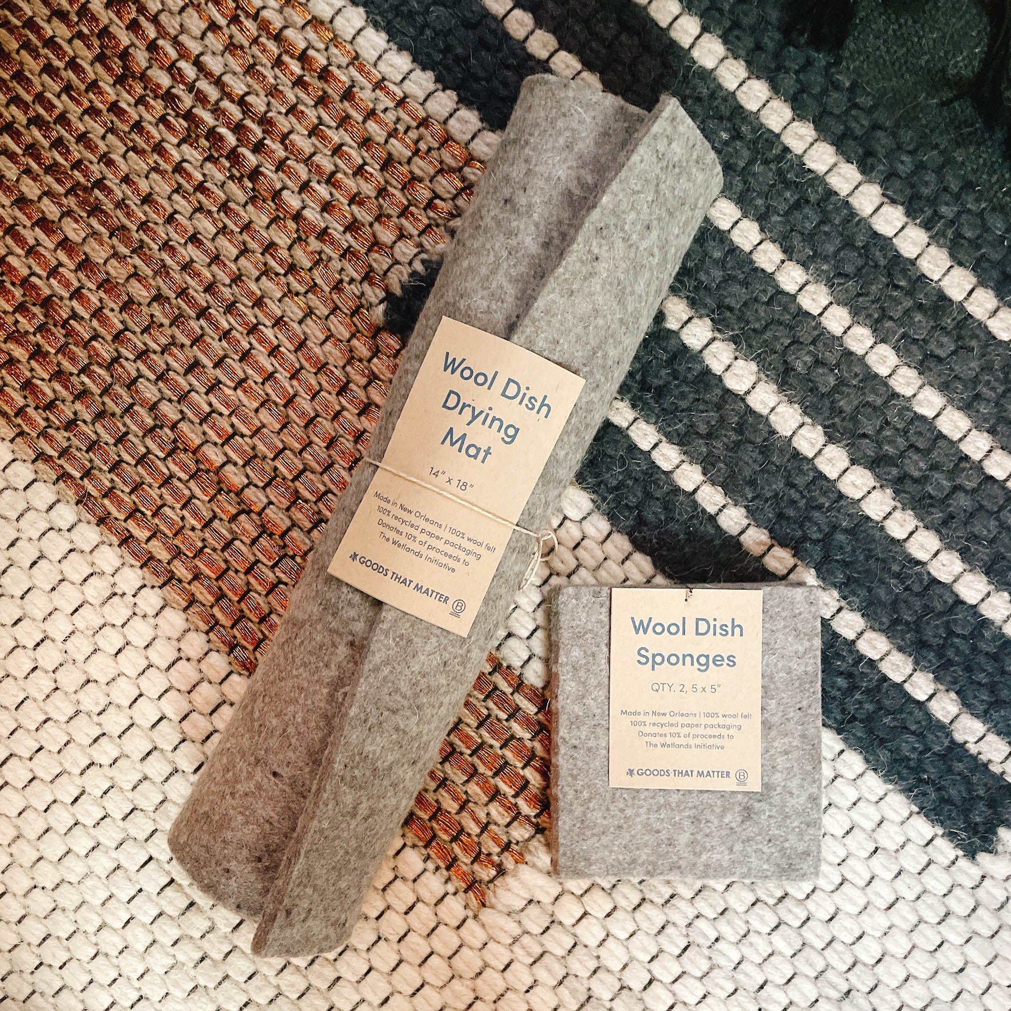 Sonoma Wool Company: Wool Dish Drying Mat & Linen Sleeve