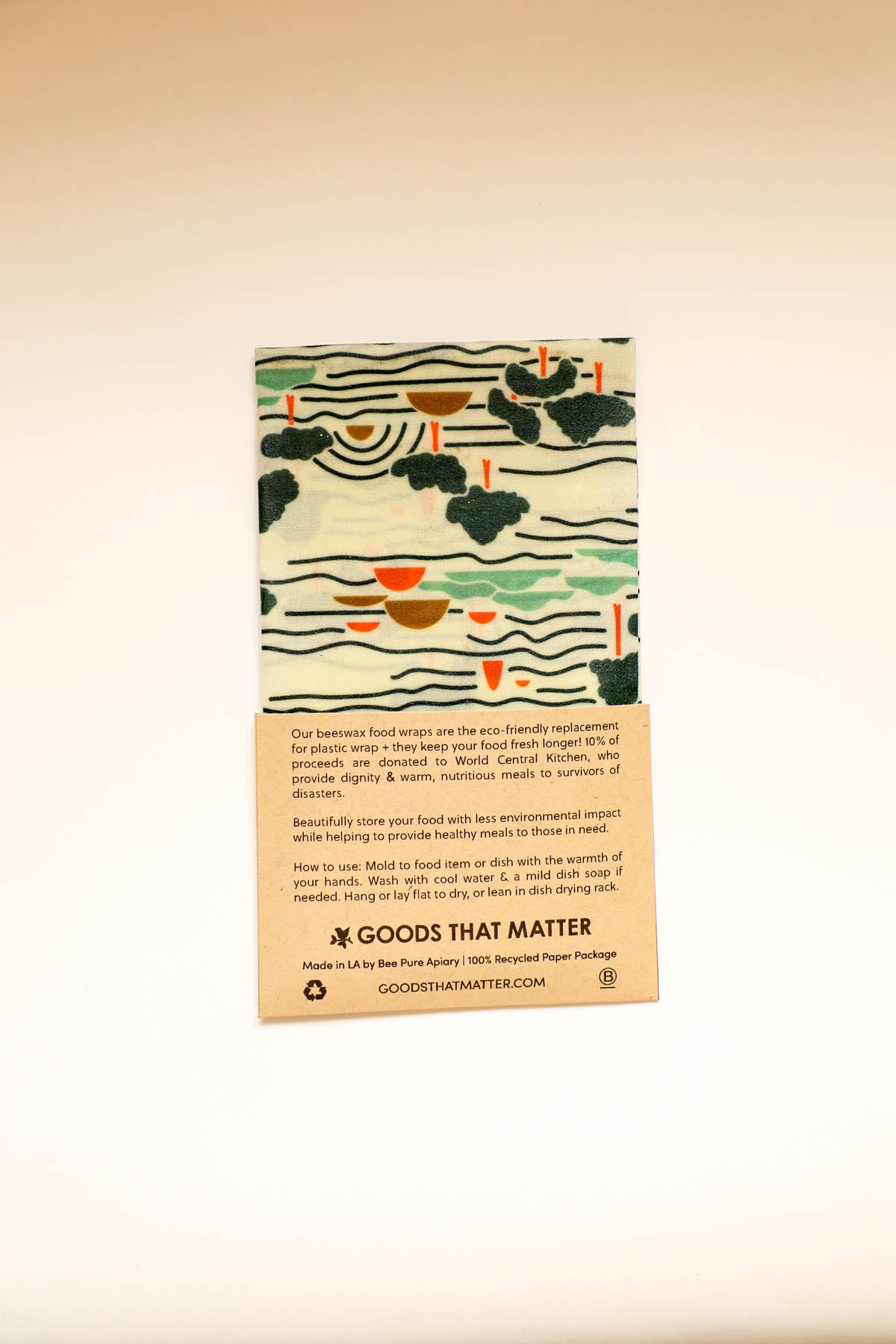 Beeswax Food Wraps - Let's Get Outside Set, Organic Cotton, gives to World Central Kitchen