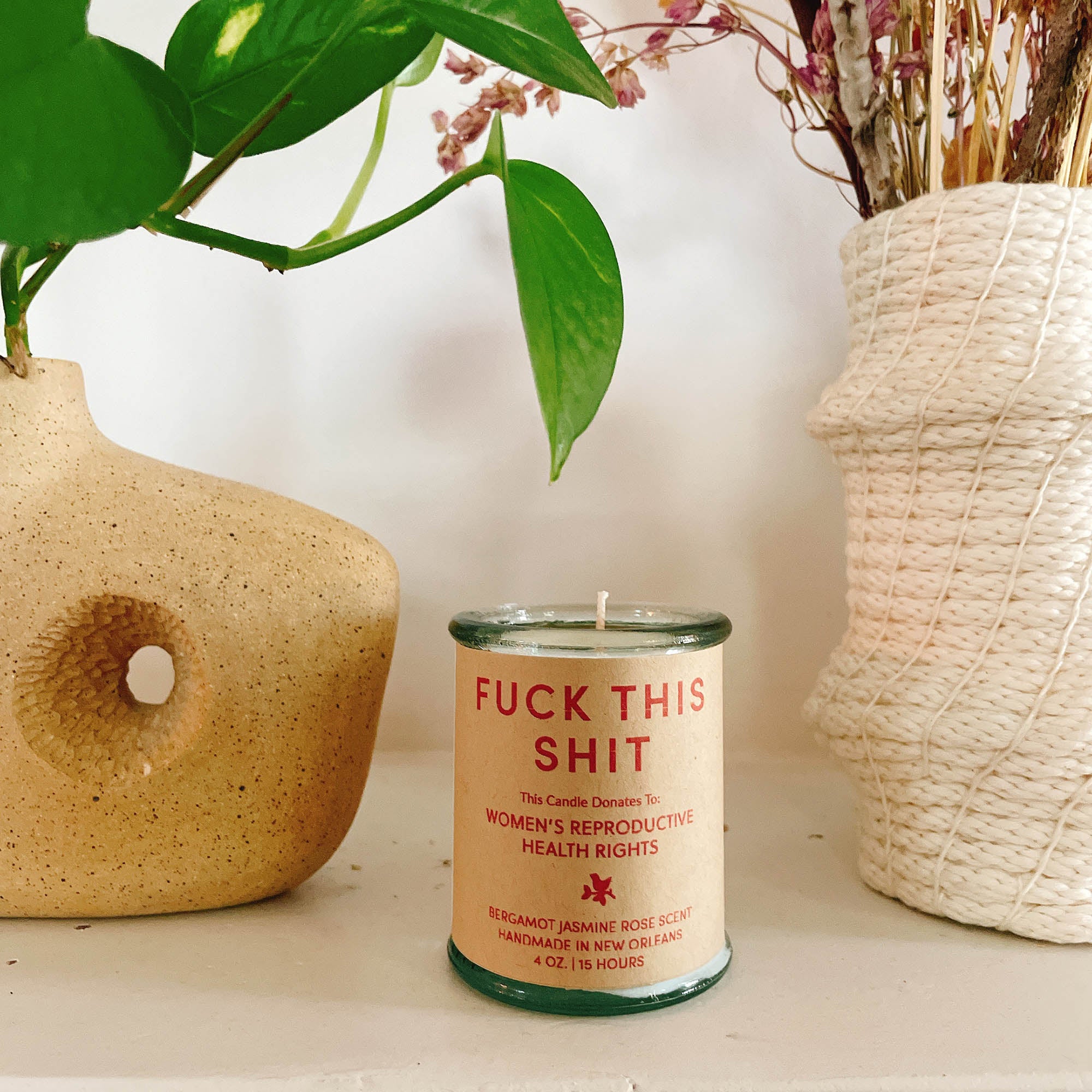 Fuck this Shit Candle - Gives to Women's Reproductive Rights, Bergamot Jasmine Rose Scent