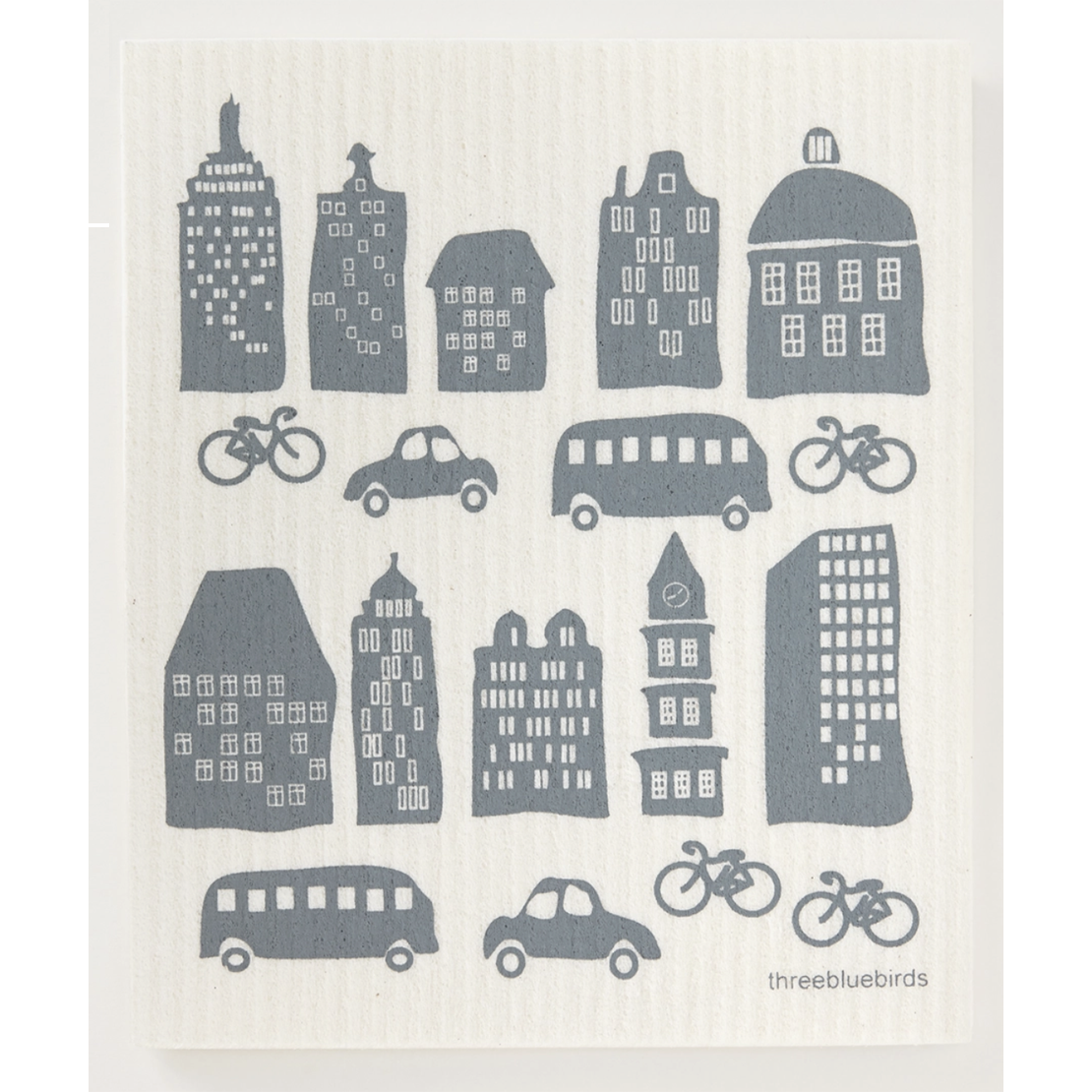 Swedish Dishcloth - City Life, Grey