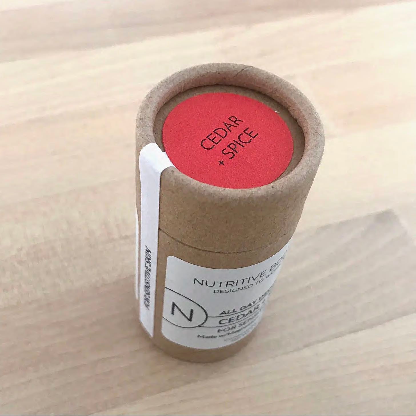 Cedar & Spice Scent - Sensitive Skin Deodorant, Compostable Tube