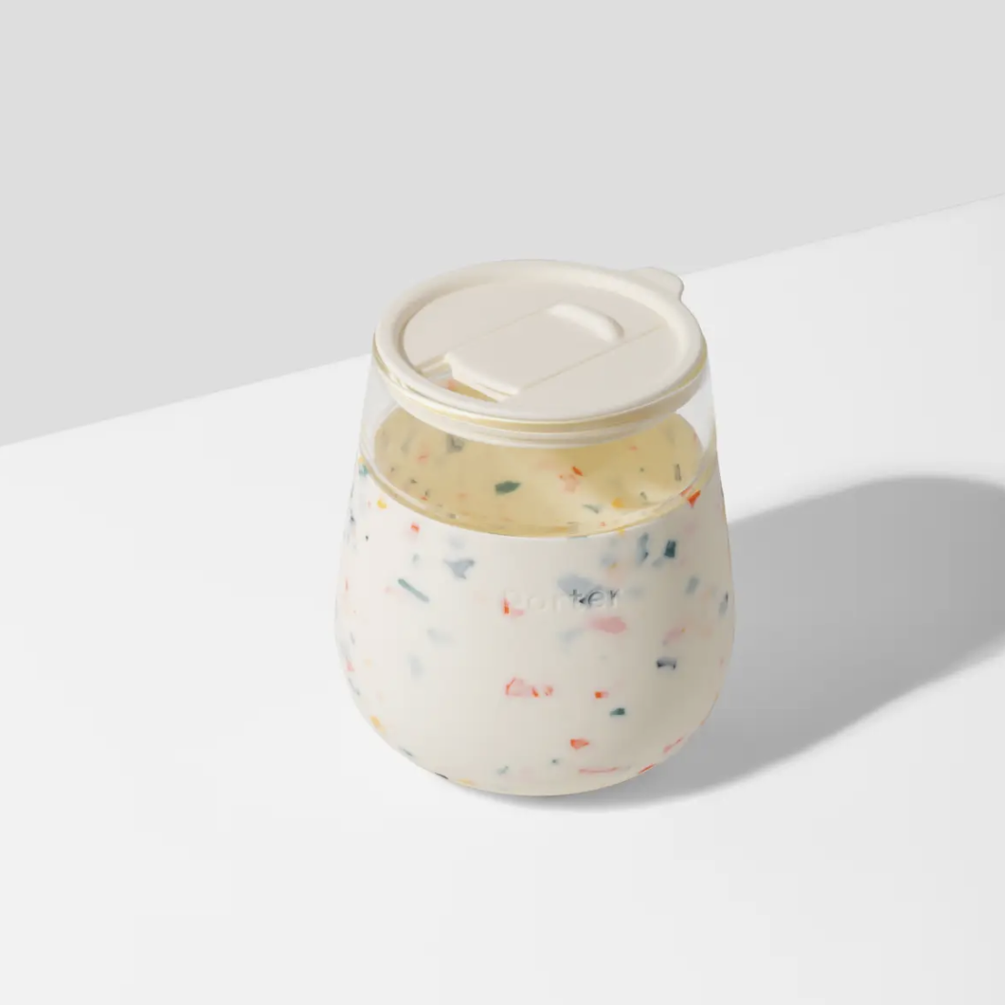 Porter To Go Glass - Cream Terrazzo