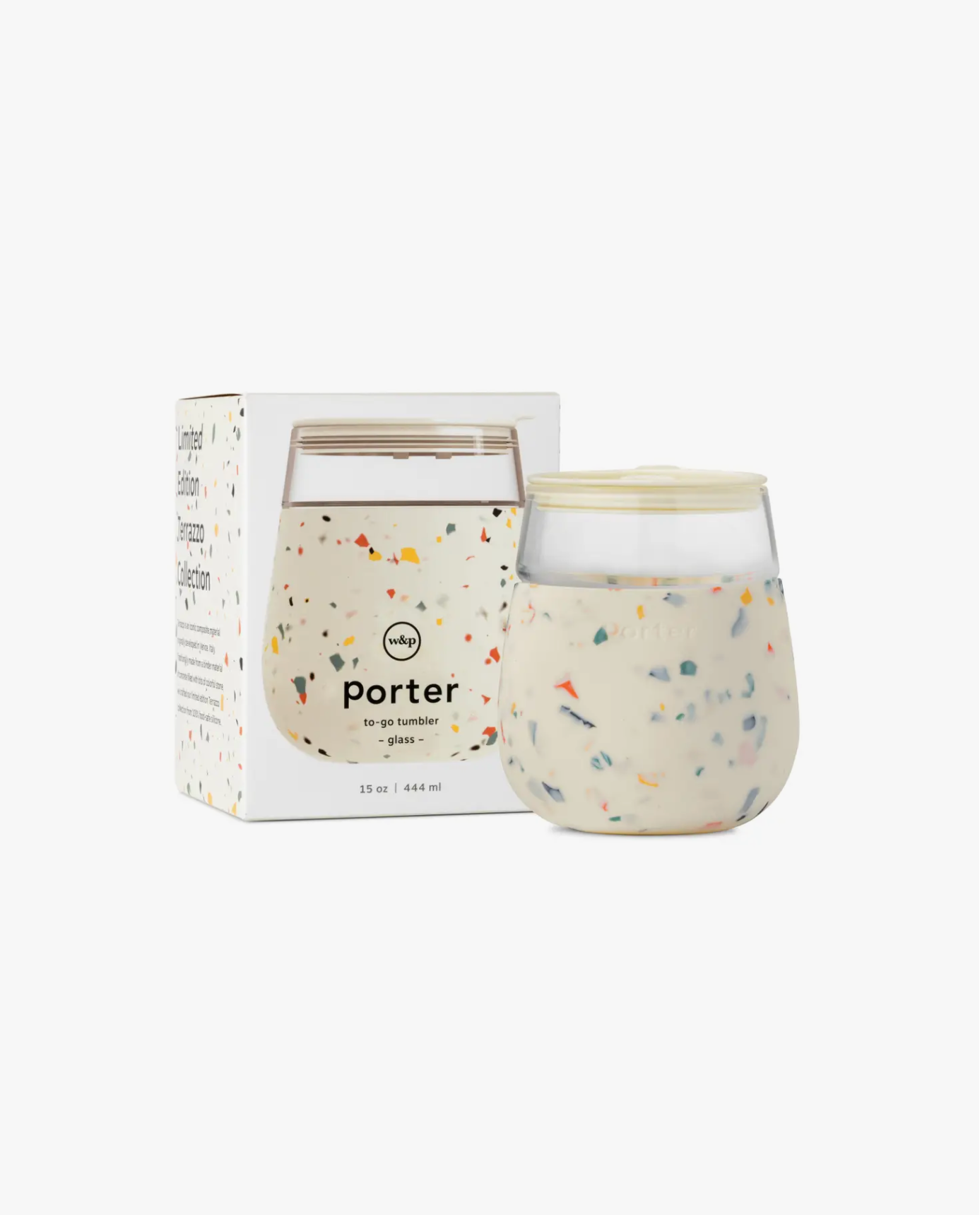 Porter To Go Glass - Cream Terrazzo