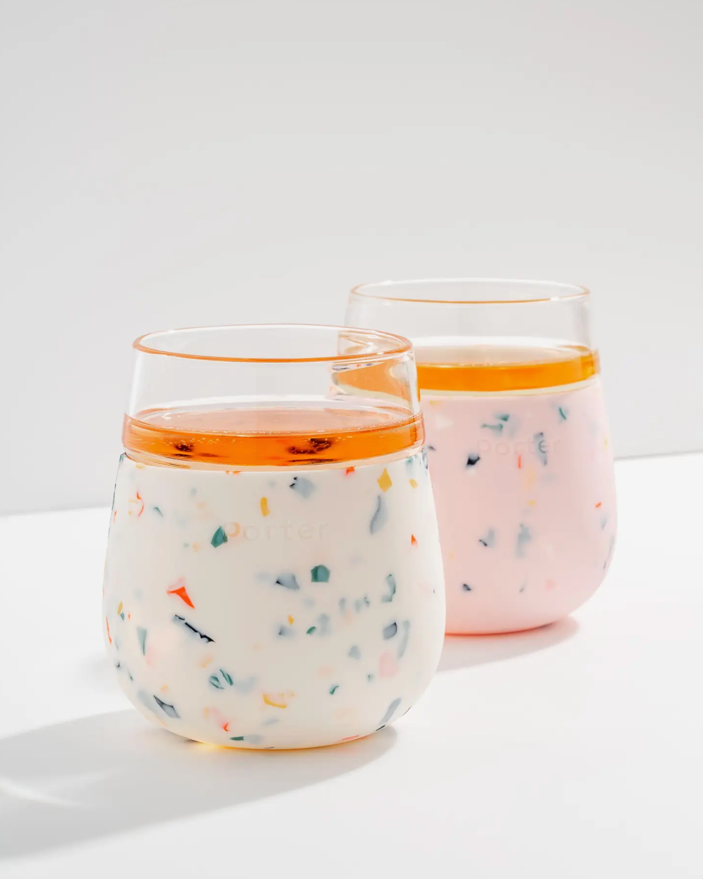 Porter To Go Glass - Cream Terrazzo