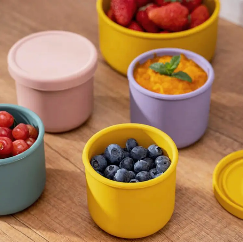 Silicone Food Storage Container bowl with Lid, Small - Grey