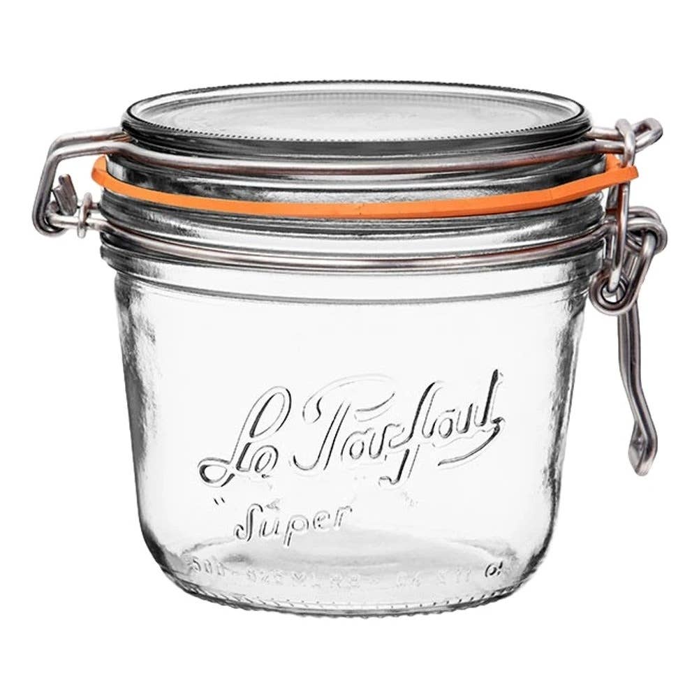 500ml Tapered French Glass Jar with Airtight Rubber Seal - Le Parfait