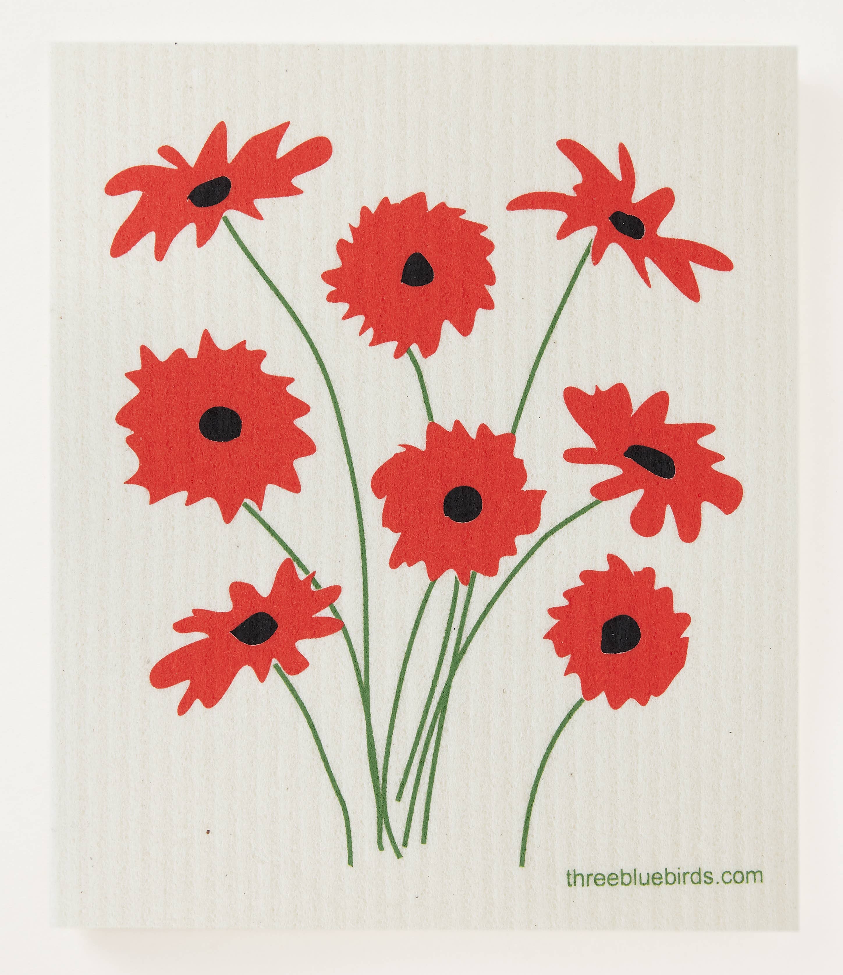 Swedish Dishcloth - Red Gerbera