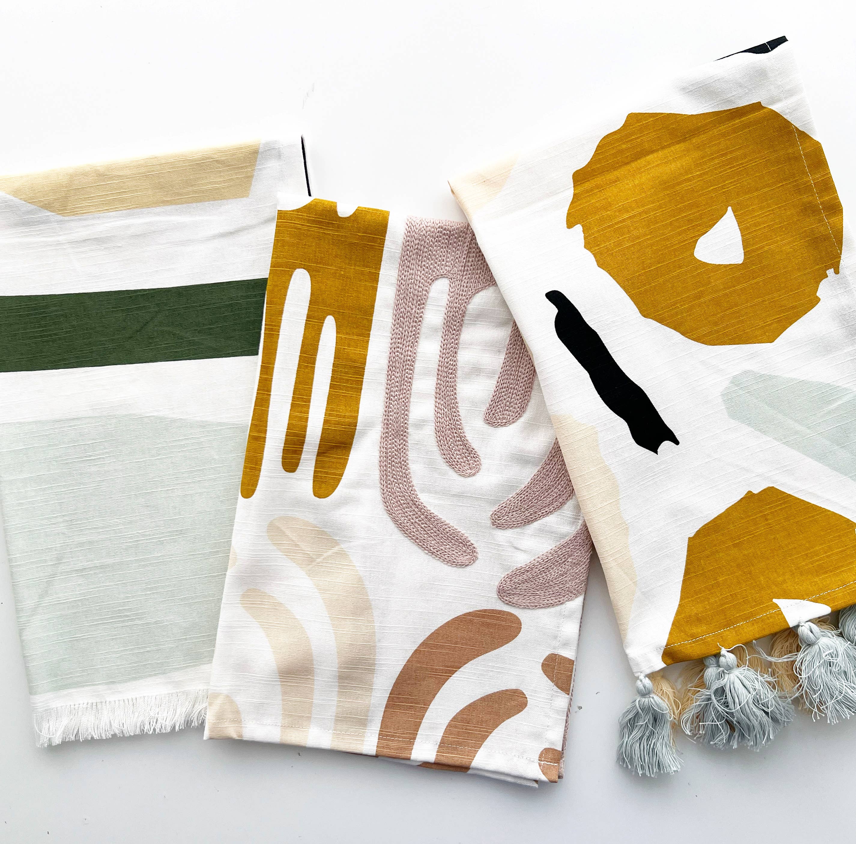 Tea Towels - 3 Different Designs of Modern, Textured Tea Towels